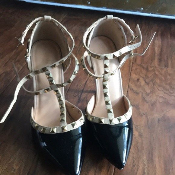 COPY - Gold Stud Strappy Ankle T-Strap Stiletto H… - Picture 3 of 5
